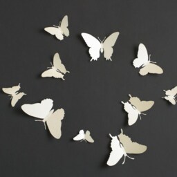 3D Wall Butterflies Butterfly Art For Modern Home Decor in Pearl Metallic - thumbnail 2