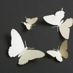 3D Wall Butterflies Butterfly Art For Modern Home Decor in Pearl Metallic - thumbnail 3