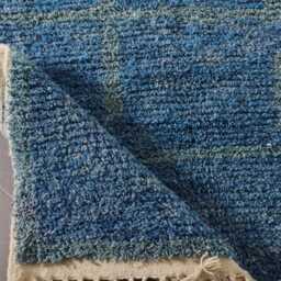 Handmade Wool Moroccan Rug Contemporary Blue Boujad Carpet - thumbnail 2