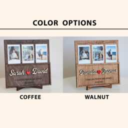 Personalized Photo Frame Instax Mini Prints On Birch Plywood Stand - thumbnail 4