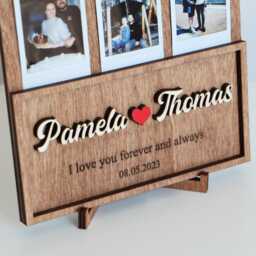 Personalized Photo Frame Instax Mini Prints On Birch Plywood Stand - thumbnail 3