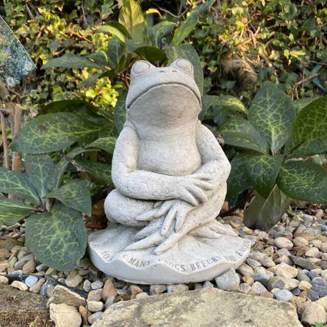 Stone Cast Prince Frog Small Garden Ornament, UK Made By Dgs Statues - image 1