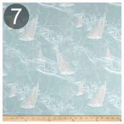 Spa Blue Valance - Premier Prints Light Window Panel - Custom Kitchen Treatments - Decorative Nautical Decor - Straight/Wavy Shade - thumbnail 3