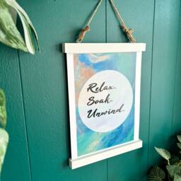 White Picture Hanger - Magnetic White Poster Hanger, Wooden Wall Hanging Frame For Framing Art Print, Chart, Scroll Or Pictures - thumbnail 3