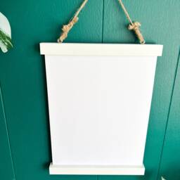 White Picture Hanger - Magnetic White Poster Hanger, Wooden Wall Hanging Frame For Framing Art Print, Chart, Scroll Or Pictures - thumbnail 2