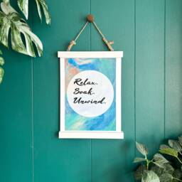 White Picture Hanger - Magnetic White Poster Hanger, Wooden Wall Hanging Frame For Framing Art Print, Chart, Scroll Or Pictures - thumbnail 1