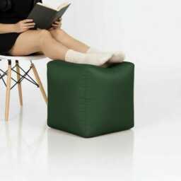 Pouffe Footstools Green Bean Bag Ottoman Style Outdoor Water Resistant Polyester Foot Rest - thumbnail 2