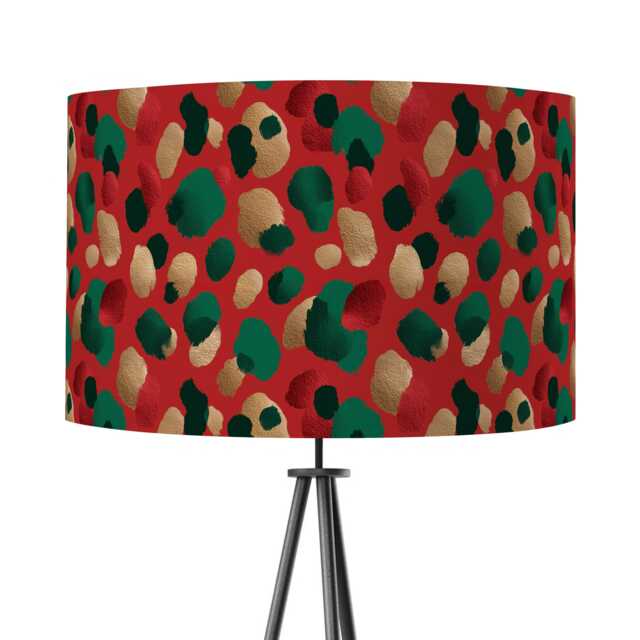 Red Green Gold Leopard Print Velvet Lampshade Drum Lamp Shade 25cm 30cm 35cm 40cm 45cm Ceiling , Table Luxury Living, Animal - image 1