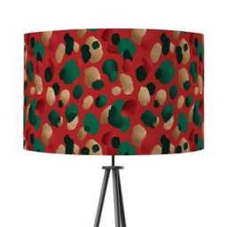 Red Green Gold Leopard Print Velvet Lampshade Drum Lamp Shade 25cm 30cm 35cm 40cm 45cm Ceiling , Table Luxury Living, Animal