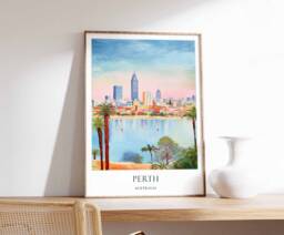 Perth Poster, Australia Western Wall Decor, Travel Art, Perth Print, Art - thumbnail 1