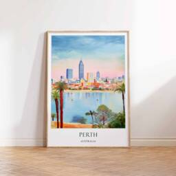 Perth Poster, Australia Western Wall Decor, Travel Art, Perth Print, Art - thumbnail 3