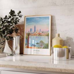 Perth Poster, Australia Western Wall Decor, Travel Art, Perth Print, Art - thumbnail 2
