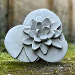 Outdoor Flower Statue Concrete Lily Figurine Cement Water Sculpture Stone Plant Decoration Lawn Ornament Front Door Art Gift - thumbnail 2