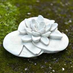 Outdoor Flower Statue Concrete Lily Figurine Cement Water Sculpture Stone Plant Decoration Lawn Ornament Front Door Art Gift - thumbnail 3