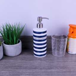 Blue Stripes Pump Dispenser - Nautical Bathroom D??cor Gifts - thumbnail 1