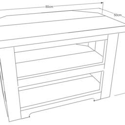 Rustic Pine Corner Tv Unit Solid Chunky Wood Stand/Cabinet With Shelves - thumbnail 4
