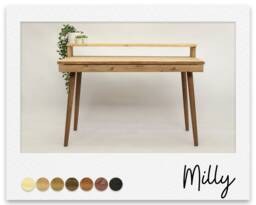Classic Wooden Desk With Drawer & Monitor Shelf, Tapered Wooden Legs, Options On Size, Choice Of Colours. F&b Colours Available - thumbnail 1