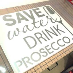Save Water Drink Prosecco Wall Sticker, Save Decal, Art - thumbnail 2