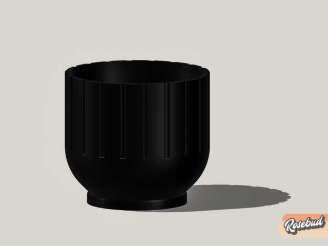 Modern Indoor Planter With Drainage - 3D Printed Fluted Plant Pot, Vertical Ribbed Design, Minimalist Decor Accent, Mid-Bubble - image 1