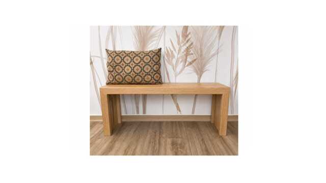 Wooden Bench, Solid Oak, Brushed Finish, Hall Entryway 100 cm - image 1