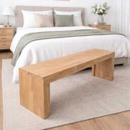 Wooden Bench, Solid Oak, Brushed Finish, Hall Entryway 100 cm - thumbnail 4