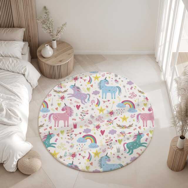 Unicorn Colourful, Carpet, Kids Decor, Children's Room Decor, Kids Rug, Carpet - image 1