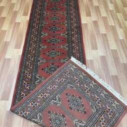 2.6x10 Pink Color Bokhara Rug - Runner Hallway Luxury Bukhara Fine Quality Woolen Afghan - thumbnail 4