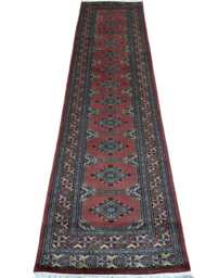 2.6x10 Pink Color Bokhara Rug - Runner Hallway Luxury Bukhara Fine Quality Woolen Afghan