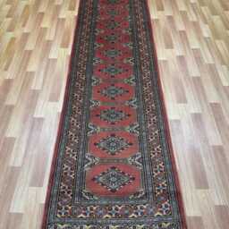 2.6x10 Pink Color Bokhara Rug - Runner Hallway Luxury Bukhara Fine Quality Woolen Afghan - thumbnail 2
