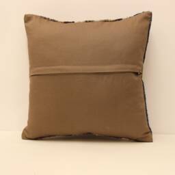 Handmade Kilim Pillow Cover 18x18 - Patchwork Wool, Boho Throw - thumbnail 4