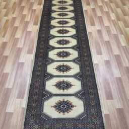 2.6x10 Beige Color Bokhara Rug - Runner Hallway Luxury Bukhara Fine Quality Woolen Afghan - thumbnail 2