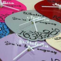 Whatever, You're Late Anyway - Custom Name Red Wall Clock - thumbnail 2