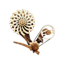 Wooden Kinetic Sculpture Handmade Wall Art Clock - thumbnail 2