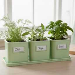 Personalised Indoor Herb Planter Set - Kitchen Pots With Tray Windowsill Garden Growing Kit Housewarming Gift - thumbnail 4