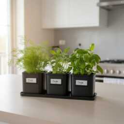 Personalised Indoor Herb Planter Set - Kitchen Pots With Tray Windowsill Garden Growing Kit Housewarming Gift - thumbnail 2