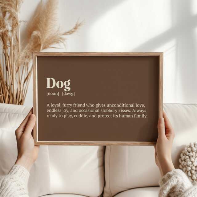 Dog Definition Print - Playful & Fun Wall Art For Lovers Perfect Gift Pet Parents Dog Art Bedroom - Owner Birthday Gifts - image 1