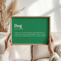 Dog Definition Print - Playful & Fun Wall Art For Lovers Perfect Gift Pet Parents Dog Art Bedroom - Owner Birthday Gifts - thumbnail 3