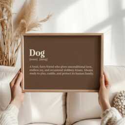Dog Definition Print - Playful & Fun Wall Art For Lovers Perfect Gift Pet Parents Dog Art Bedroom - Owner Birthday Gifts - thumbnail 1