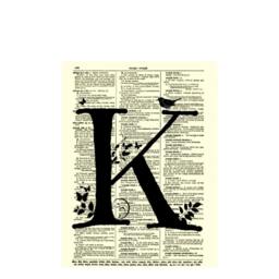 Letter K Modern Monogram On An Antique Dictionary Page Art Print, Wall Decor, Holiday Gift Collage, Wedding Gift, Dorm Decor - thumbnail 3