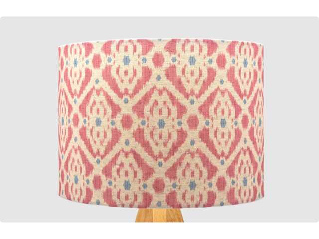 Pink Blue White Ikat Lampshade, Table Floor Lamp/Ceiling Pendant Small Medium Large 20cm 25cm 30cm 35cm 40cm Fabric Drum Light Shade - image 1