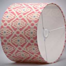Pink Blue White Ikat Lampshade, Table Floor Lamp/Ceiling Pendant Small Medium Large 20cm 25cm 30cm 35cm 40cm Fabric Drum Light Shade - thumbnail 3