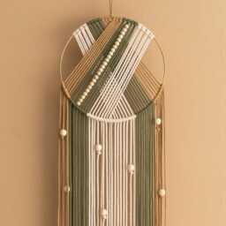 Macrame Dreamcatcher, Bohemian Decor, Handmade Macrame, Wall Hanging, Living Room Yarn Hoop V50