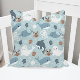 Sea Creatures Lampshade, Nursery Children's Bedroom, Drum Ceiling Lamp Light Shade - thumbnail 3
