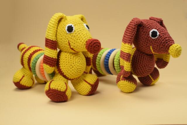 Crochet Dog, Crochet Dachshund, Educational Toy, Baby Toy - image 1