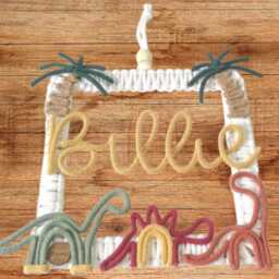 Knitted Wire Name Dinosaur Wall Art. Bedroom, Or Nursery Decor Gift - thumbnail 4