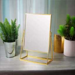 Gold Vanity Mirror Adjustable Tabletop Makeup Mirror - thumbnail 1