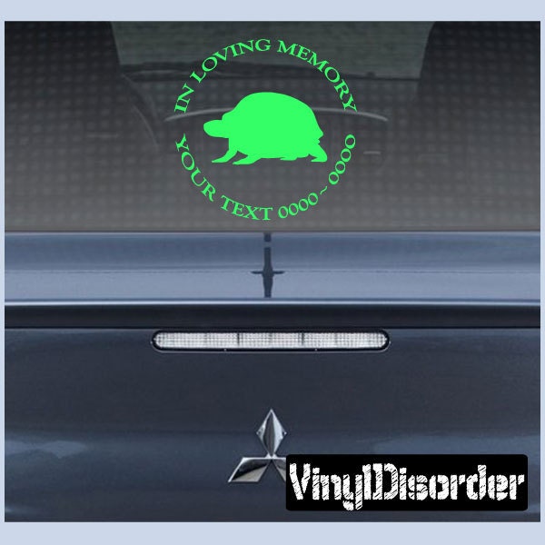 Turtle 01 in Loving Memory Custom Car Or Wall Vinyl Decal Stickers - Ilmturtle01Et - image 1
