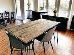 Dining Table, Custom Made From Reclaimed Scaffold Boards For Rustic, Industrial Look - The Richfield - thumbnail 1