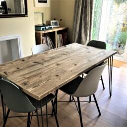 Dining Table, Custom Made From Reclaimed Scaffold Boards For Rustic, Industrial Look - The Richfield - thumbnail 3