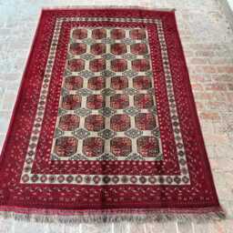 6x9 Afghan Turkmen Wool Rug - Hand-Knotted Tribal Geometric Motif Classic Oriental Area Carpet For Living Room, Bedroom Or Entryway D??cor - thumbnail 2